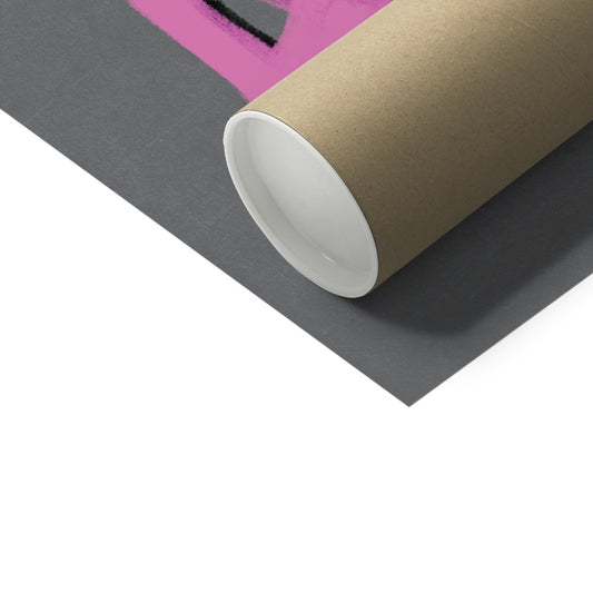 Bouldering Addict - Light Grey and Pink Fine Art Print