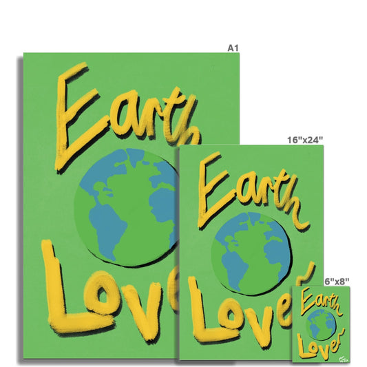 Earth Lover Print - Green, Yellow Fine Art Print