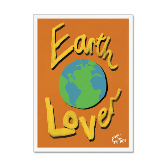 Earth Lover Print - Brown, Yellow Framed Print