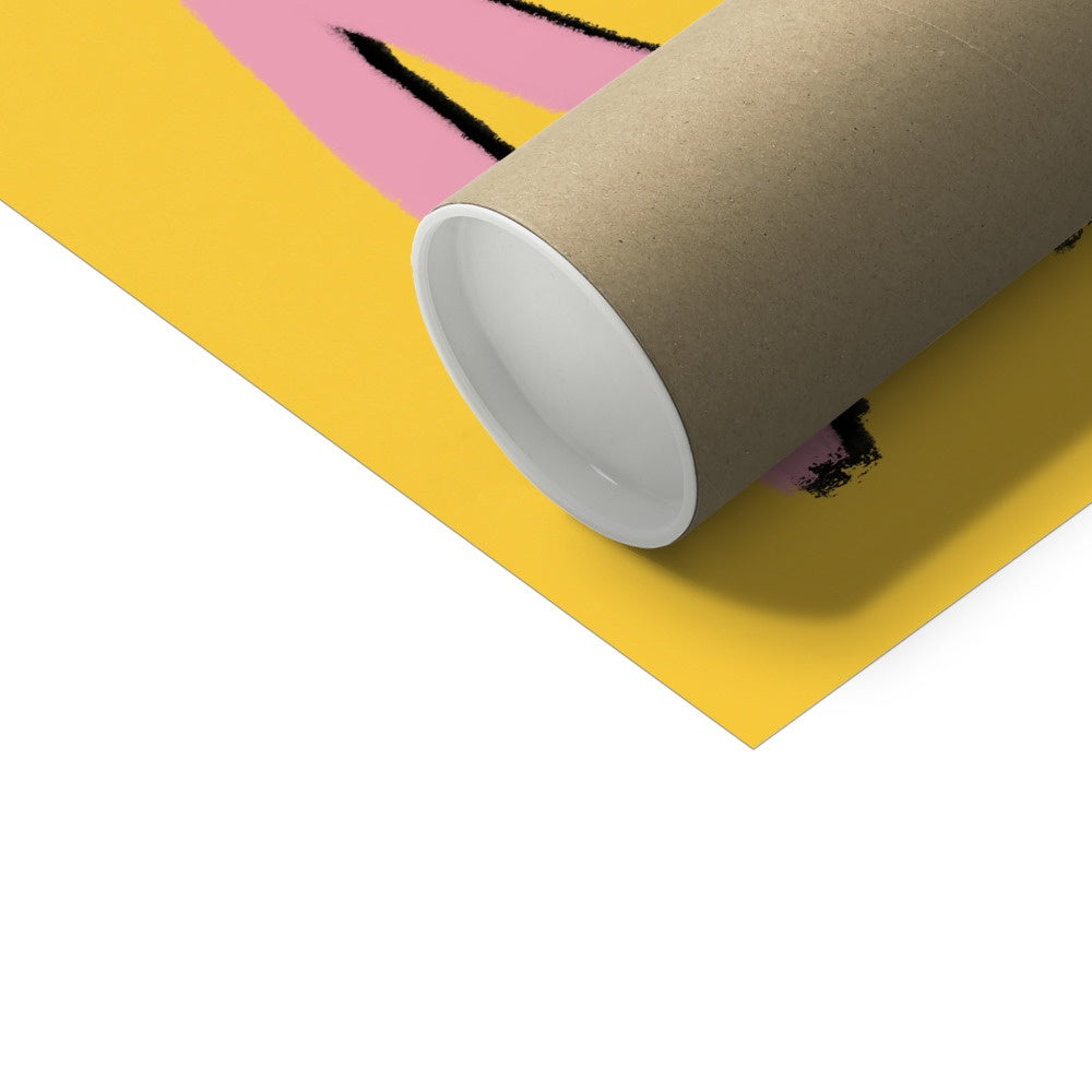 Gaming Addict Print - Yellow, Pink Fine Art Print