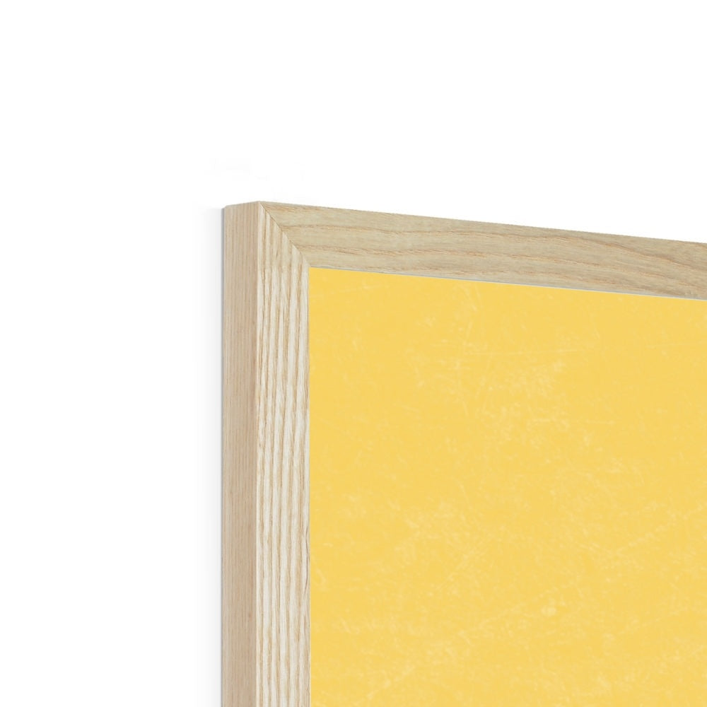 Whoa!! Print - Yellow, White, Pink Framed Print