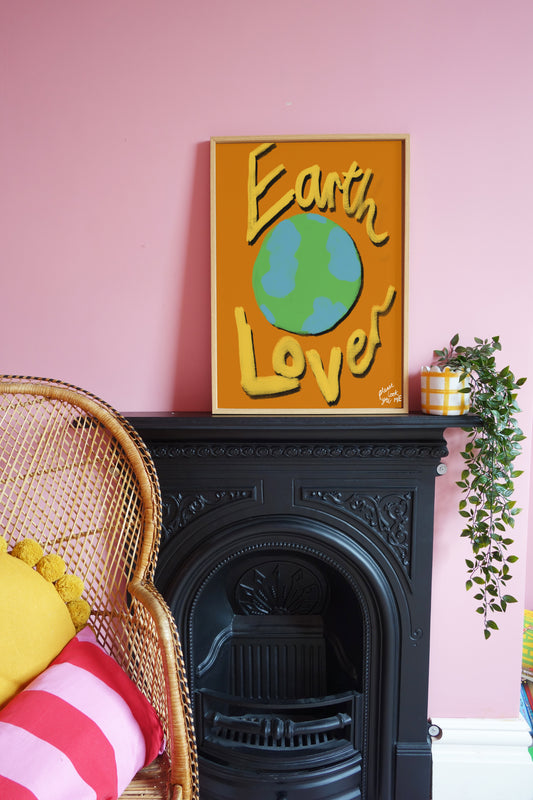 Earth Lover Print - Brown, Yellow Fine Art Print