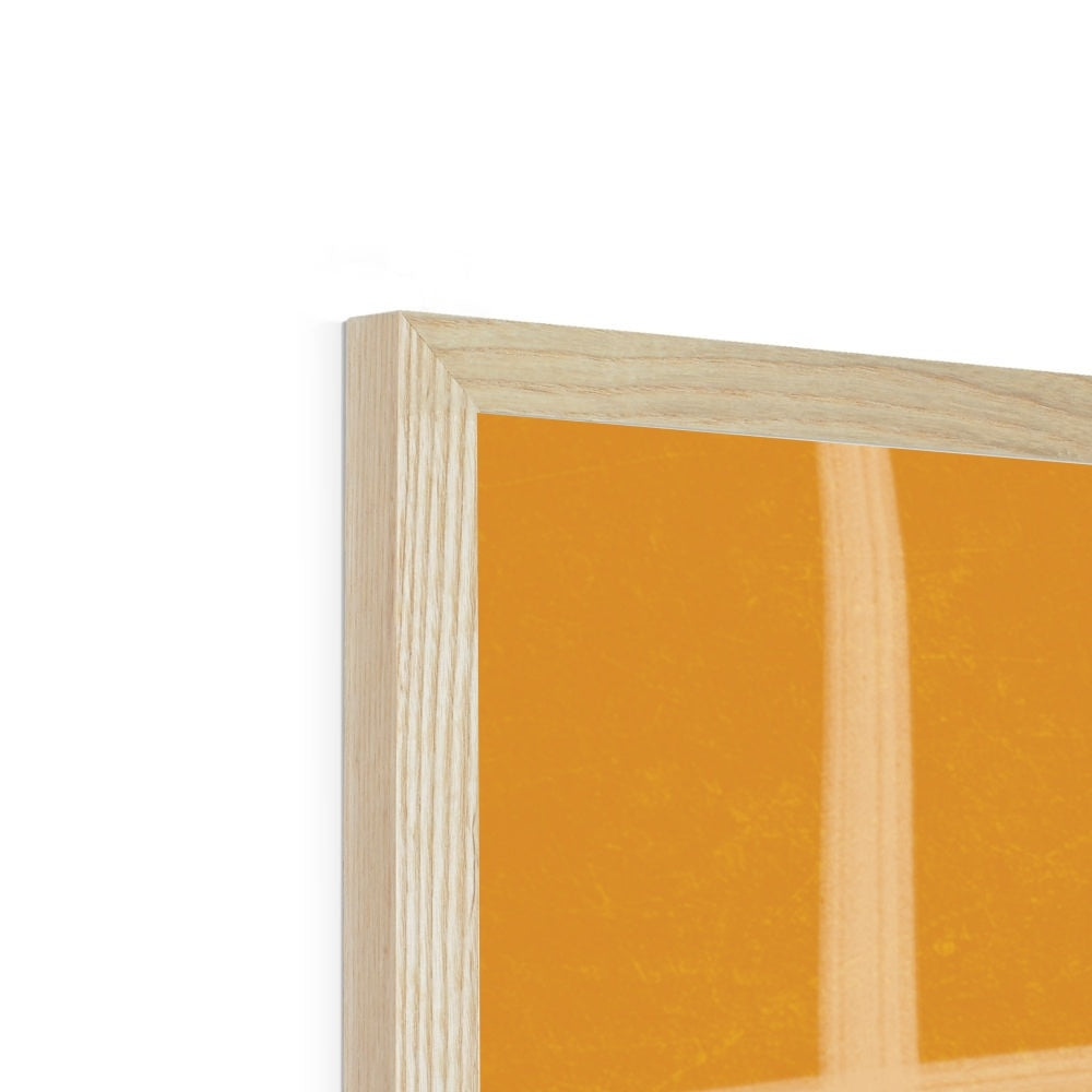 Yummy Apple Print - Brown, Blue Framed Print