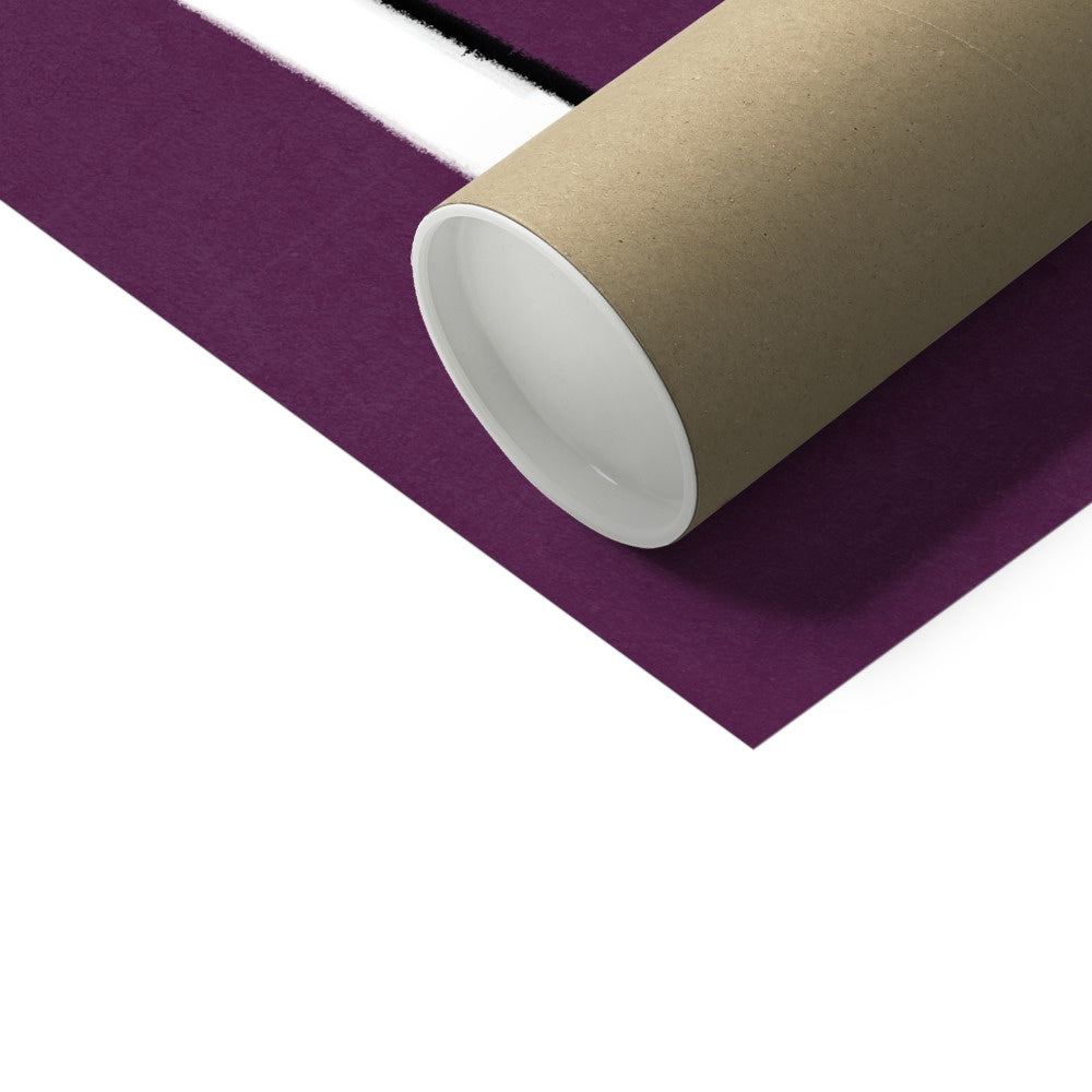 Football Lover Print - Plum, Black, White Fine Art Print