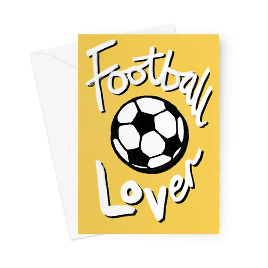 Football Lover Print - Yellow, White, Black Greeting Card