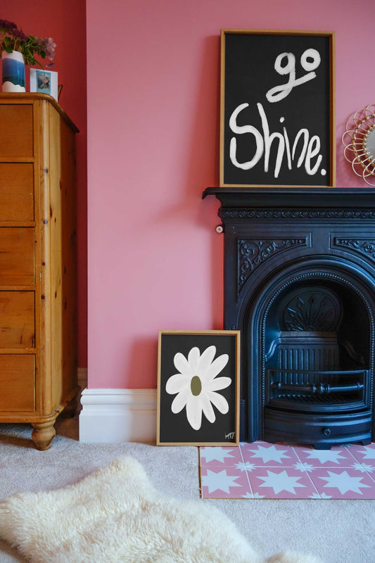 Go Shine - Black, White Fine Art Print