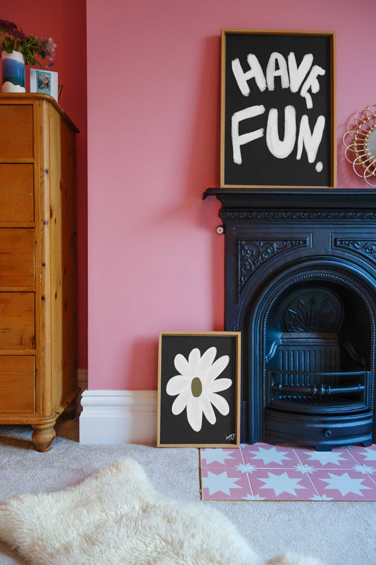 Have Fun Print - Black, white Fine Art Print