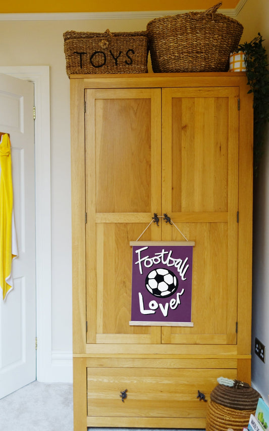 Football Lover Print - Plum, Black, White Fine Art Print