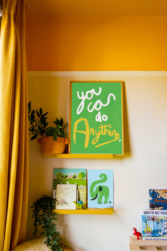 You Can Do Anything Print - Green, White, Yellow Fine Art Print