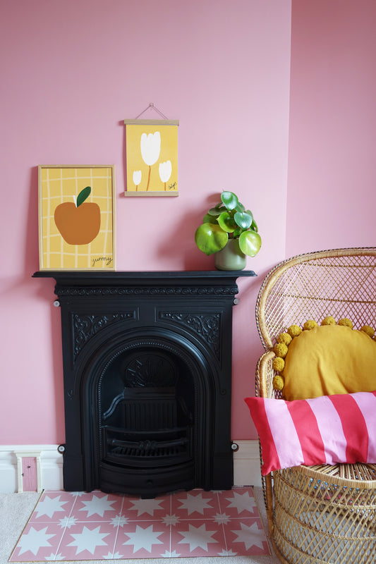 Yummy Apple Print - Yellow, Brown Framed Print