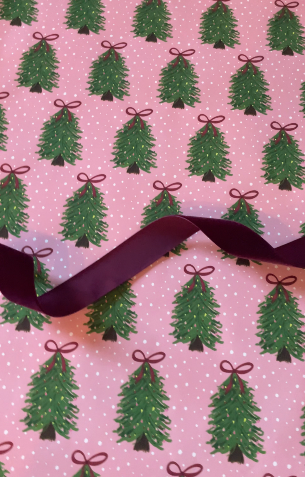 PRE-ORDER Pink Christmas Tree Wrapping Paper