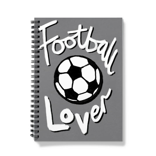 Football Lover Print - Grey, White, Black Notebook