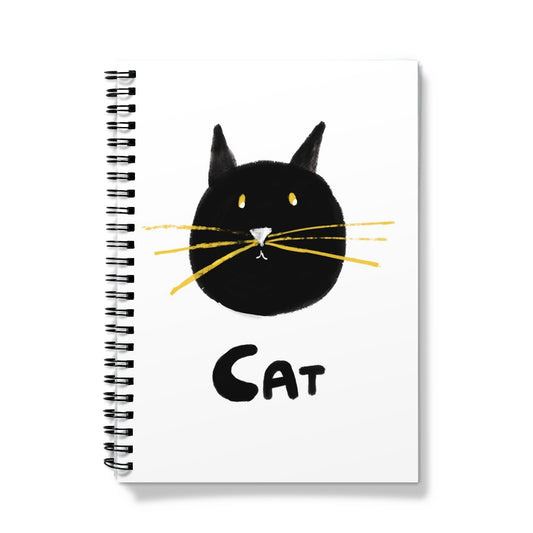 Cat Print - White with black Notebook