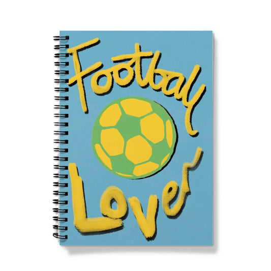 Football Lover Print - Blue, Yellow, Green Notebook