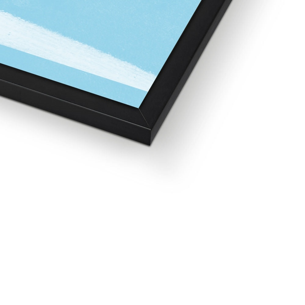Ooh La La Art Print - Blue, White and Pink Framed Print