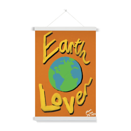 Earth Lover Print - Brown, Yellow Fine Art Print with Hanger
