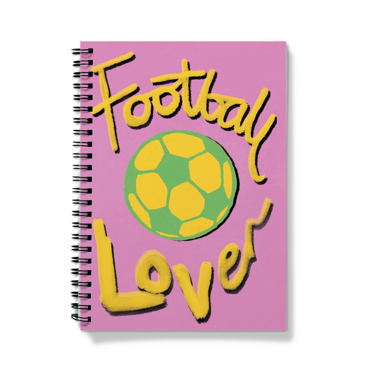 Football Lover Print - Pink, Yellow, Green Notebook