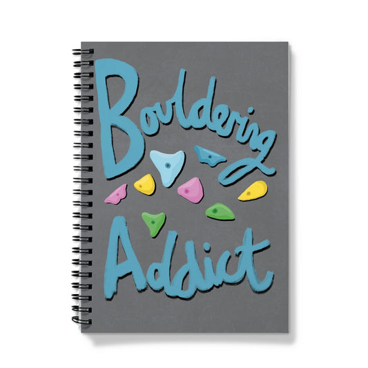 Bouldering Addict - Grey and Blue Notebook