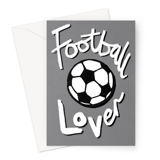 Football Lover Print - Grey, White, Black Greeting Card