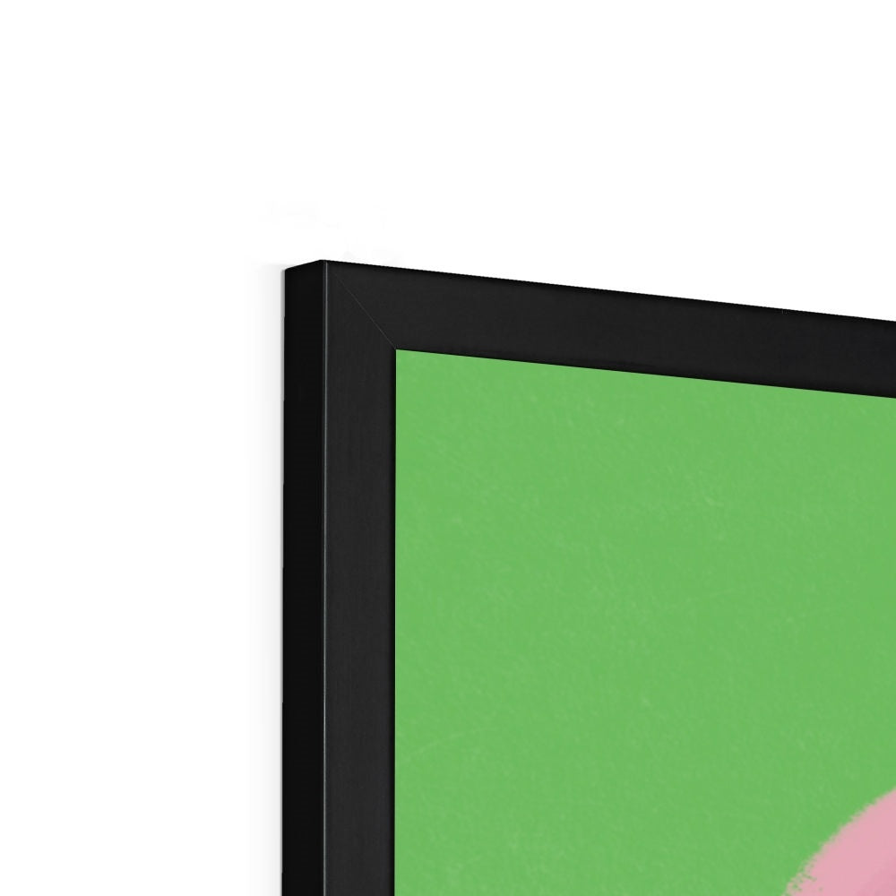 Gaming Addict Print - Green, Pink Framed Print