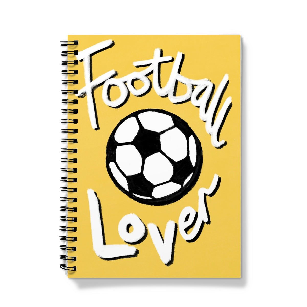 Football Lover Print - Yellow, White, Black Notebook