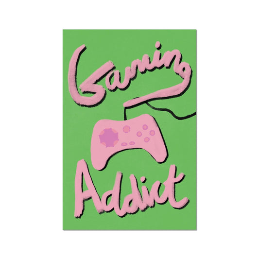 Gaming Addict Print - Green, Pink Fine Art Print