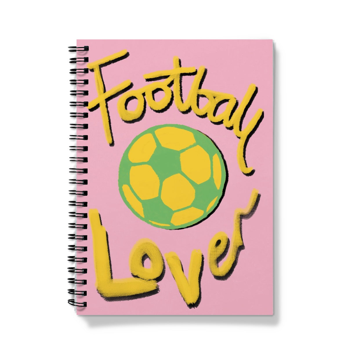 Football Lover Print - Pink, Yellow, Green Notebook
