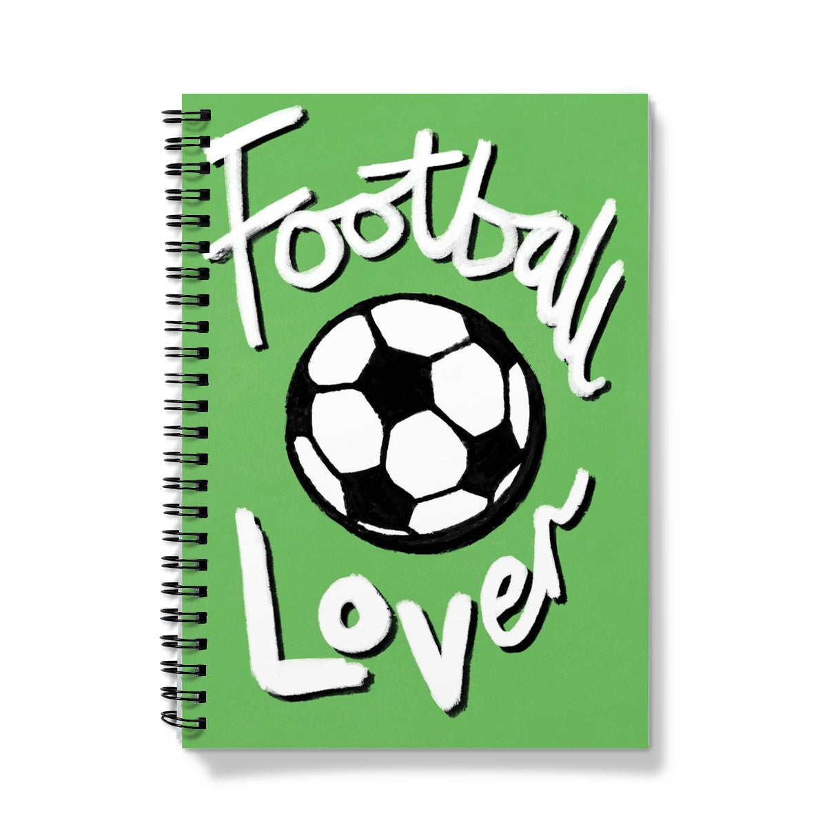 Football Lover Print - Green, White, Black Notebook