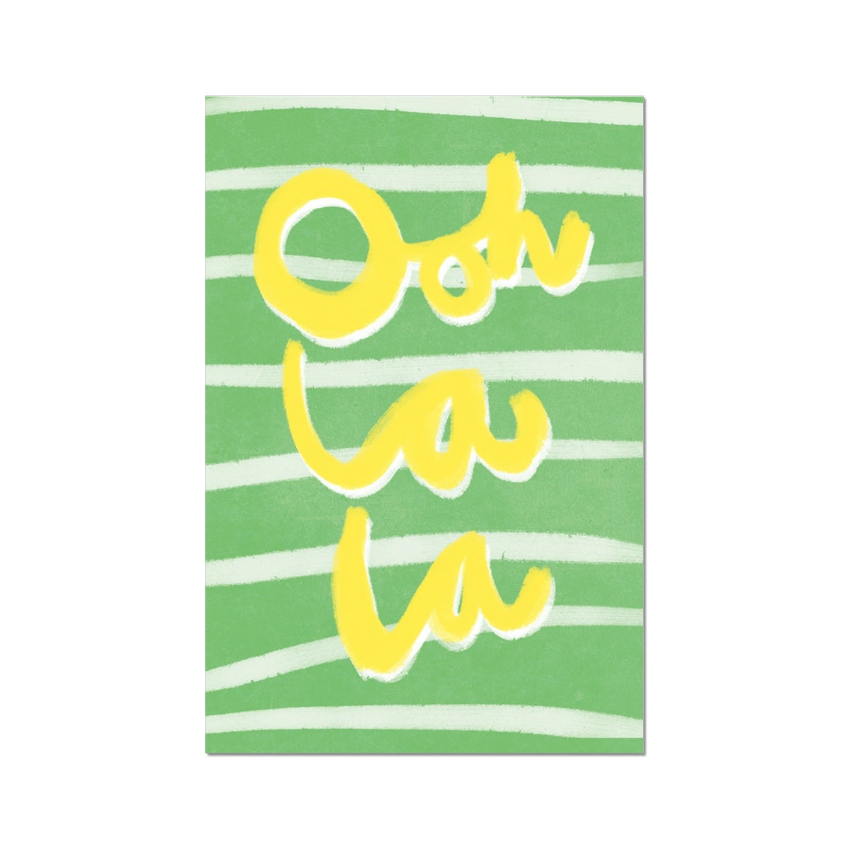 Ooh La La Art Print - Green, Yellow and White Fine Art Print