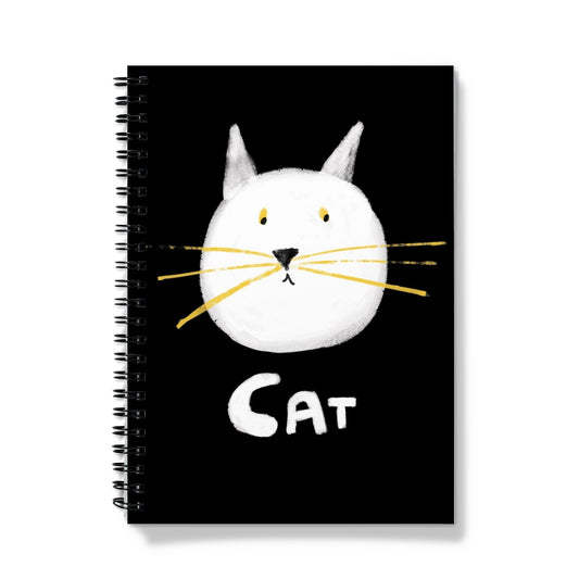 Cat Print - Black with white Notebook