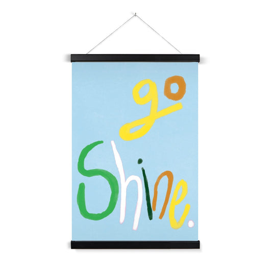 Go Shine Print - Blue Fine Art Print with Hanger
