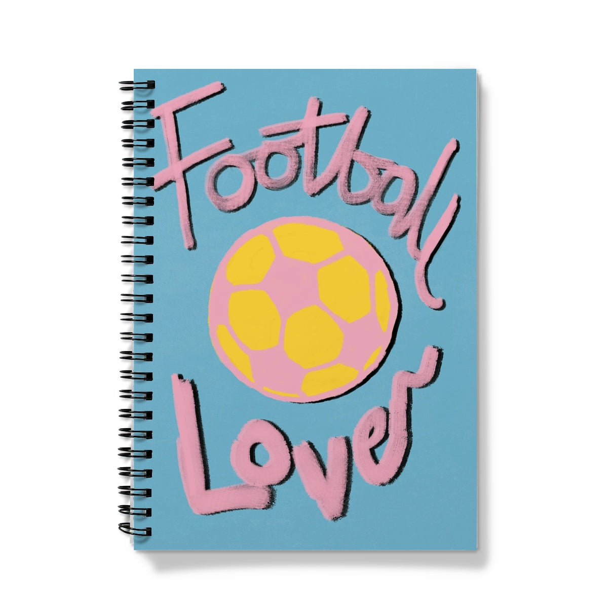 Football Lover Print - Blue, Yellow, Pink Notebook