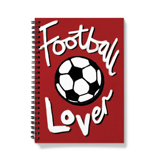Football Lover - Red, Black and White Notebook