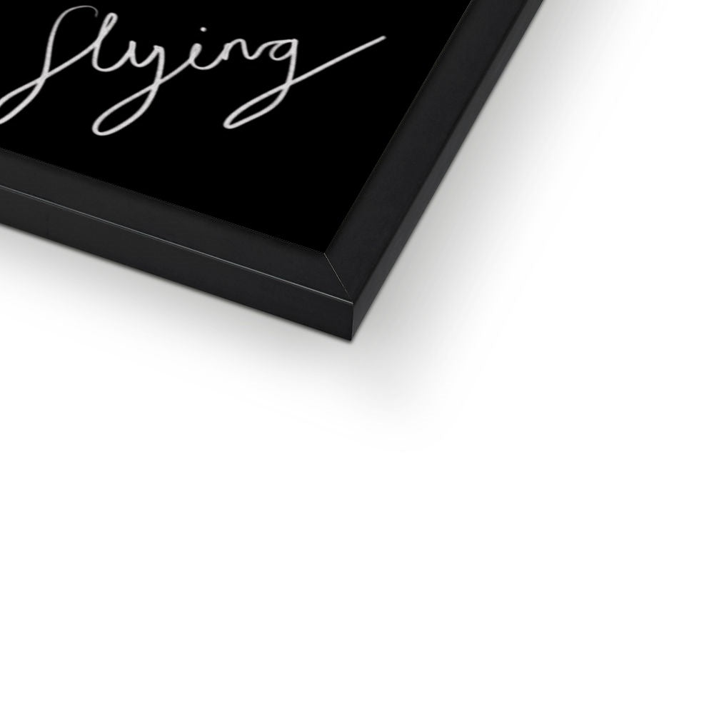 Flying Birds Print - Black with white, brown Framed Print