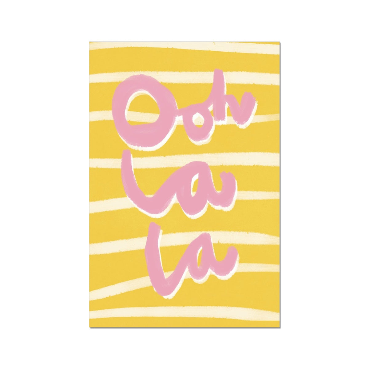 Ooh La La Art Print - Yellow, White and Pink Fine Art Print