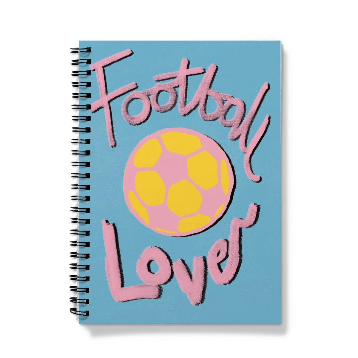 Football Lover Print - Blue, Yellow, Pink Notebook