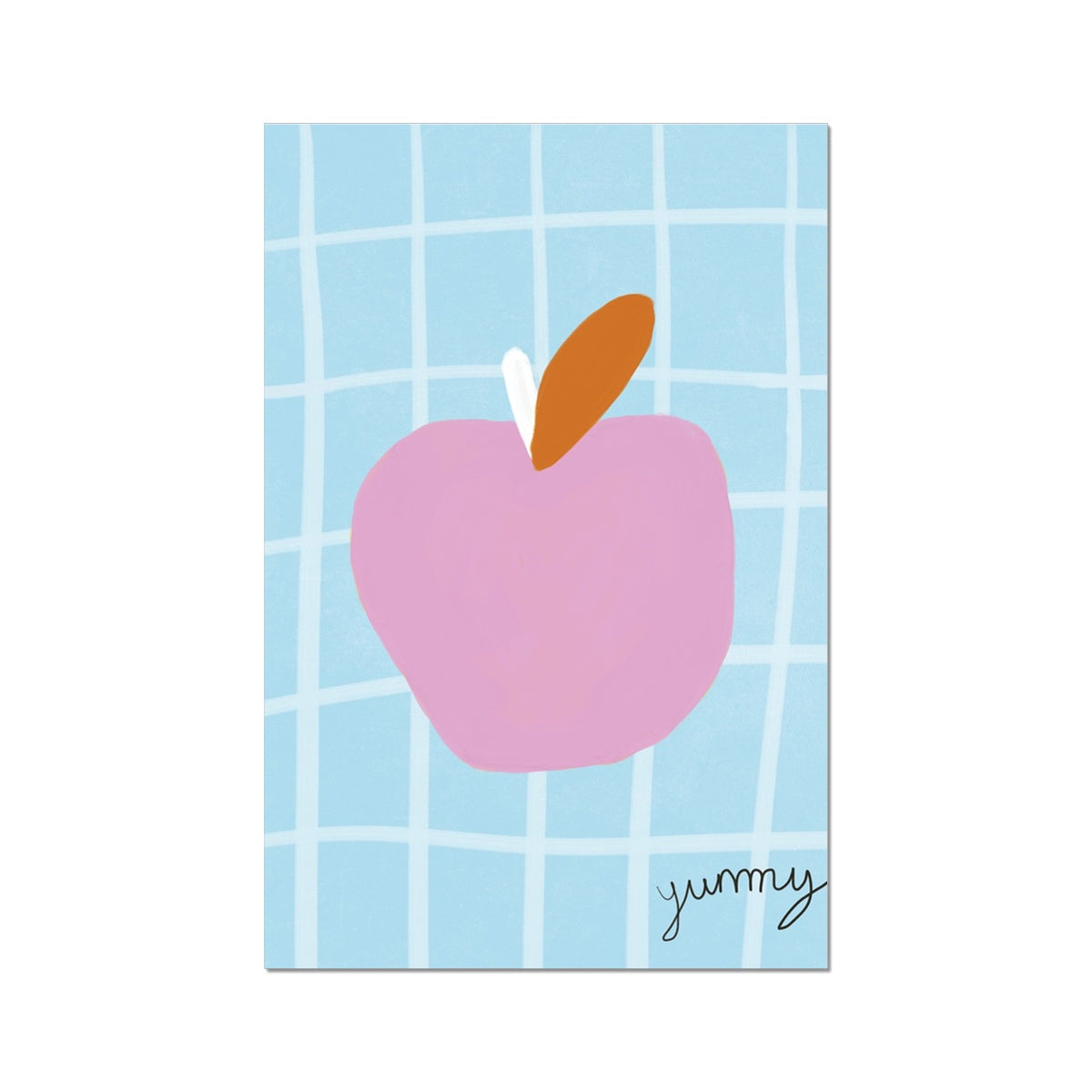 Yummy Apple Print - Blue, Pink Fine Art Print