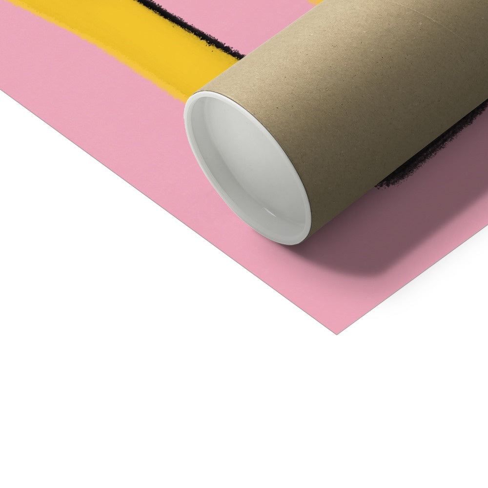 Earth Lover Print - Light Pink, Yellow Fine Art Print