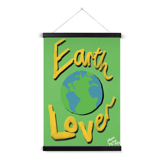 Earth Lover Print - Green, Yellow Fine Art Print with Hanger