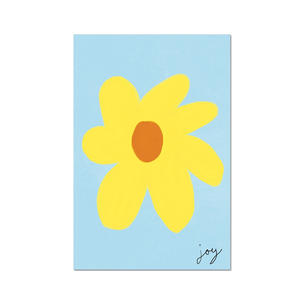 Joy Flower Print - Brown, Yellow, Brown Fine Art Print