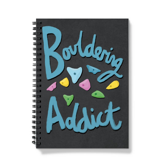 Bouldering Addict - Black and Blue Notebook