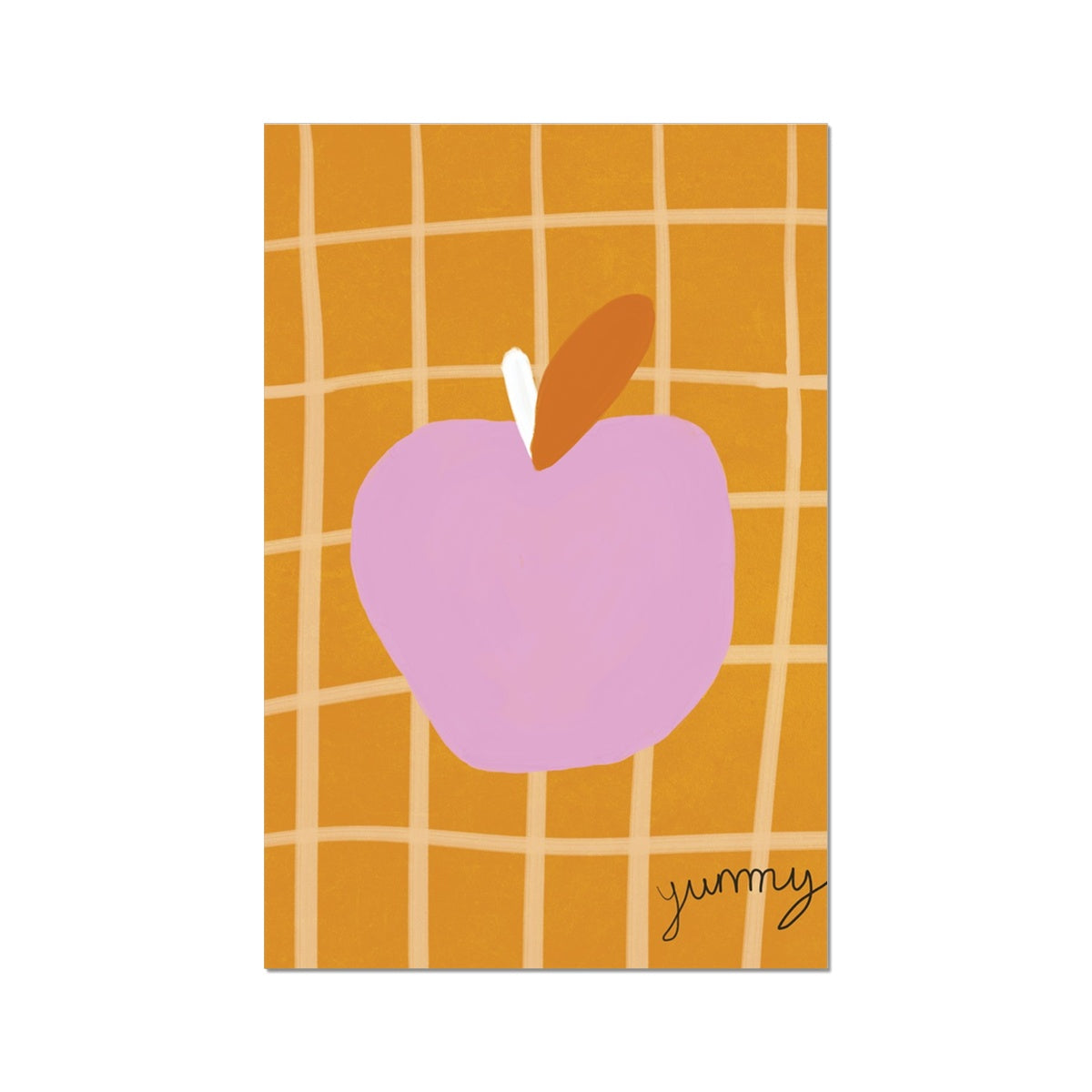 Yummy Apple Print - Brown, Pink Fine Art Print