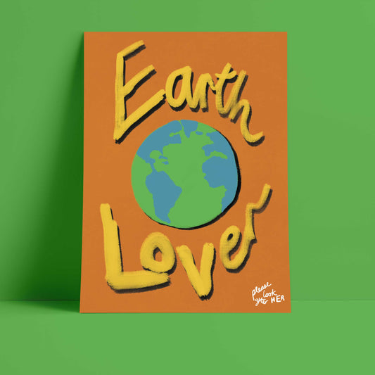 Earth Lover Print - Brown, Yellow Fine Art Print