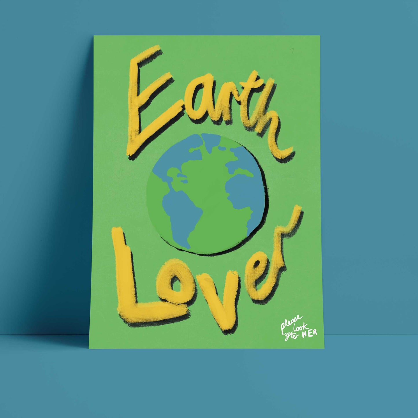 Earth Lover Print - Green, Yellow Fine Art Print