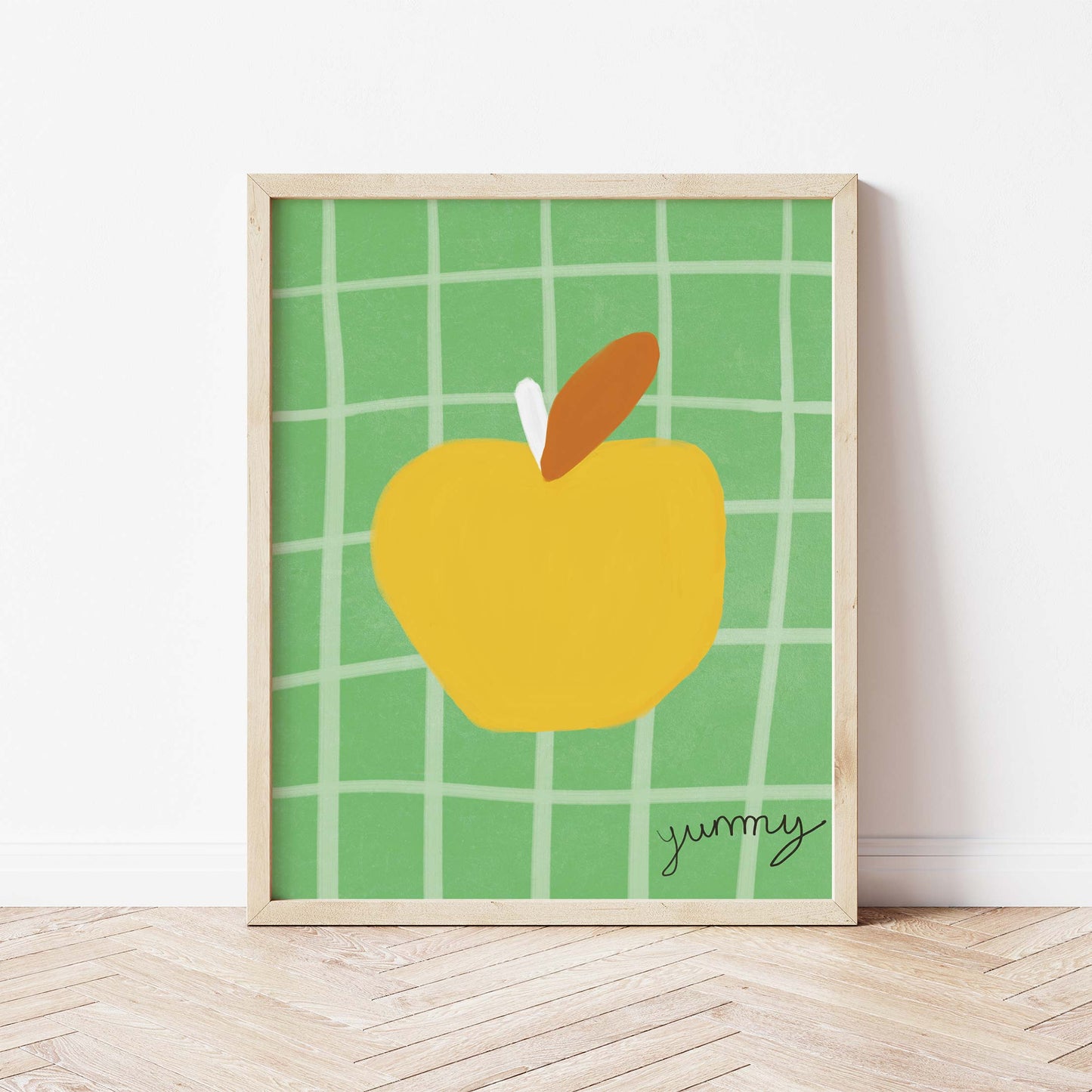 Yummy Apple Print - Green, Yellow Fine Art Print