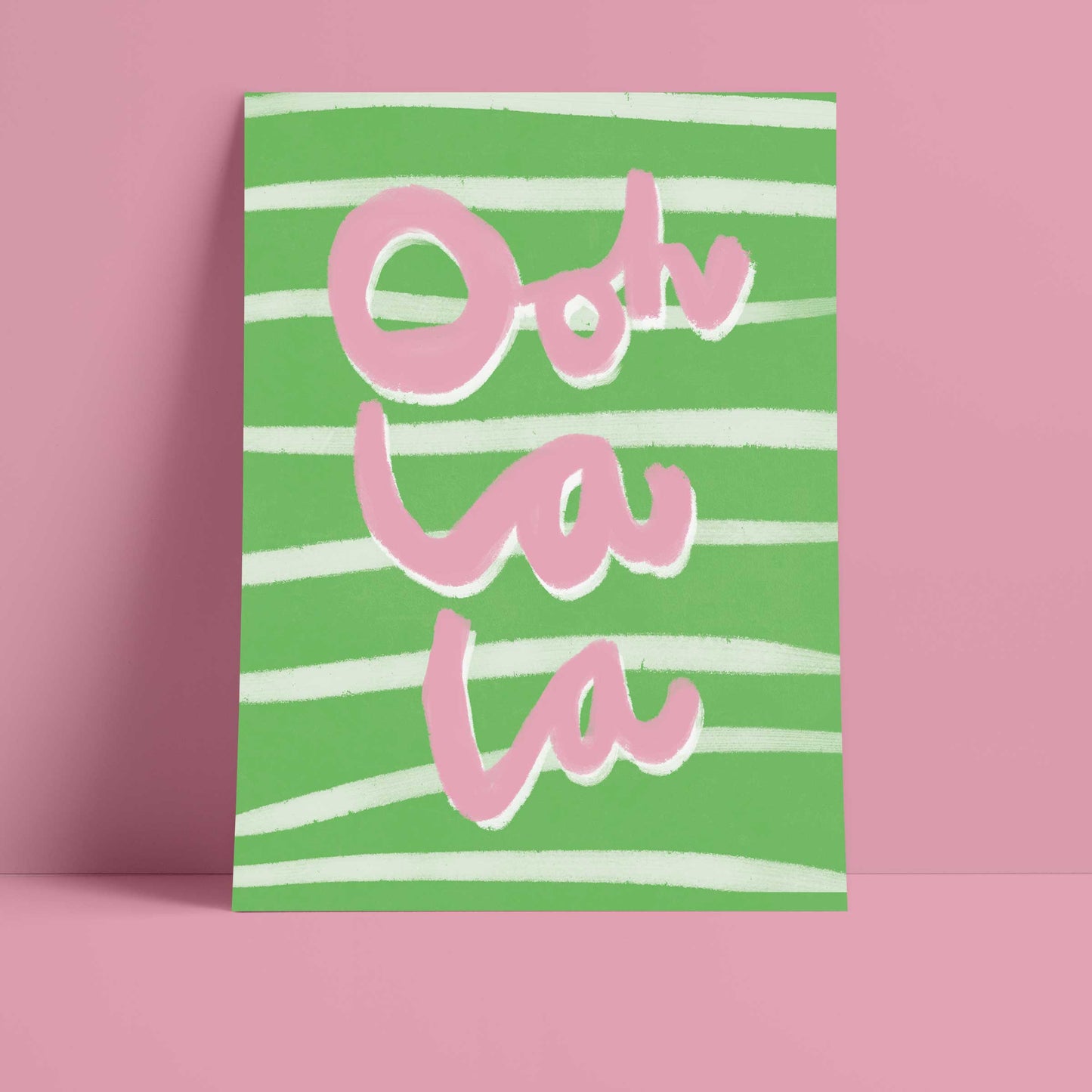 Ooh La La Art Print - Green, White and Pink Fine Art Print