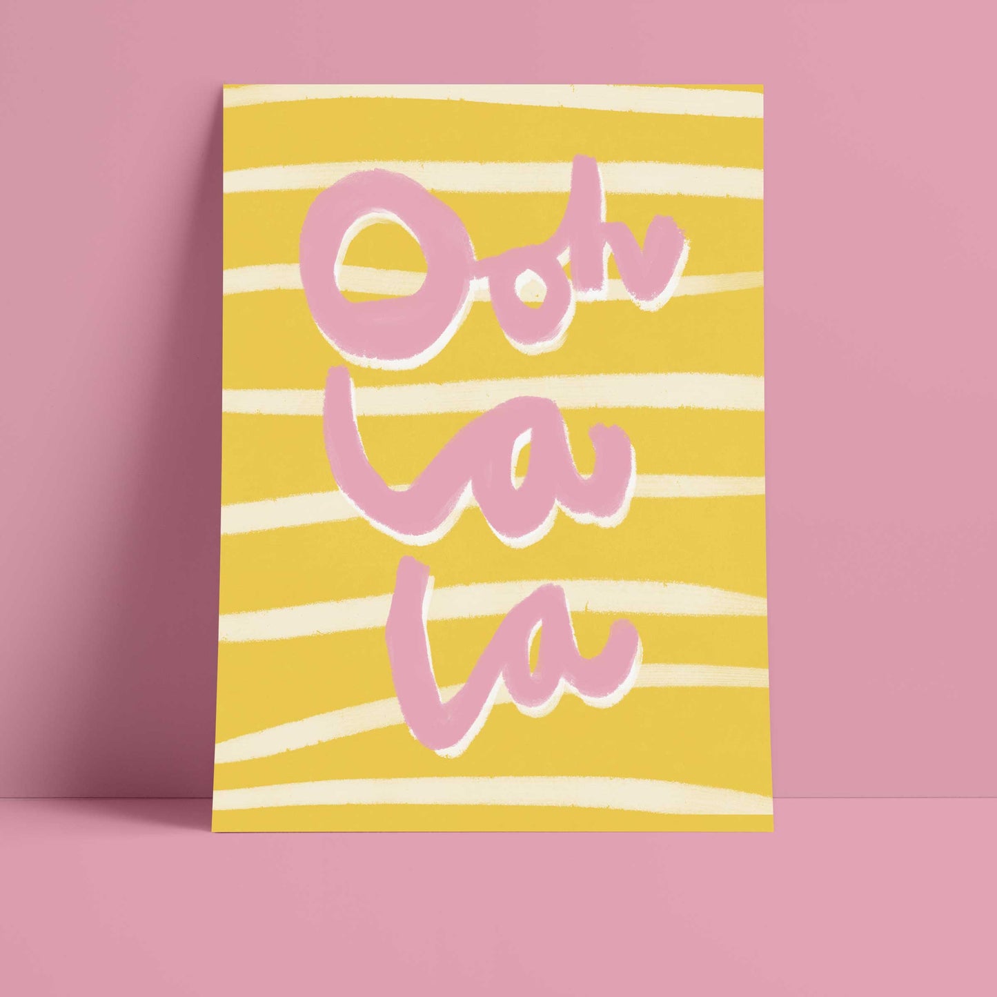 Ooh La La Art Print - Yellow, White and Pink Fine Art Print