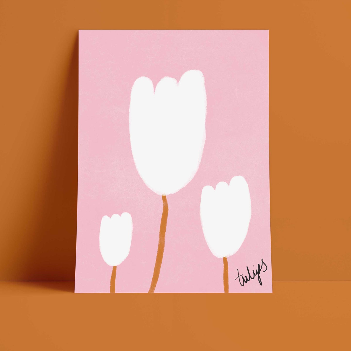Tulips Print - Pink, White Fine Art Print