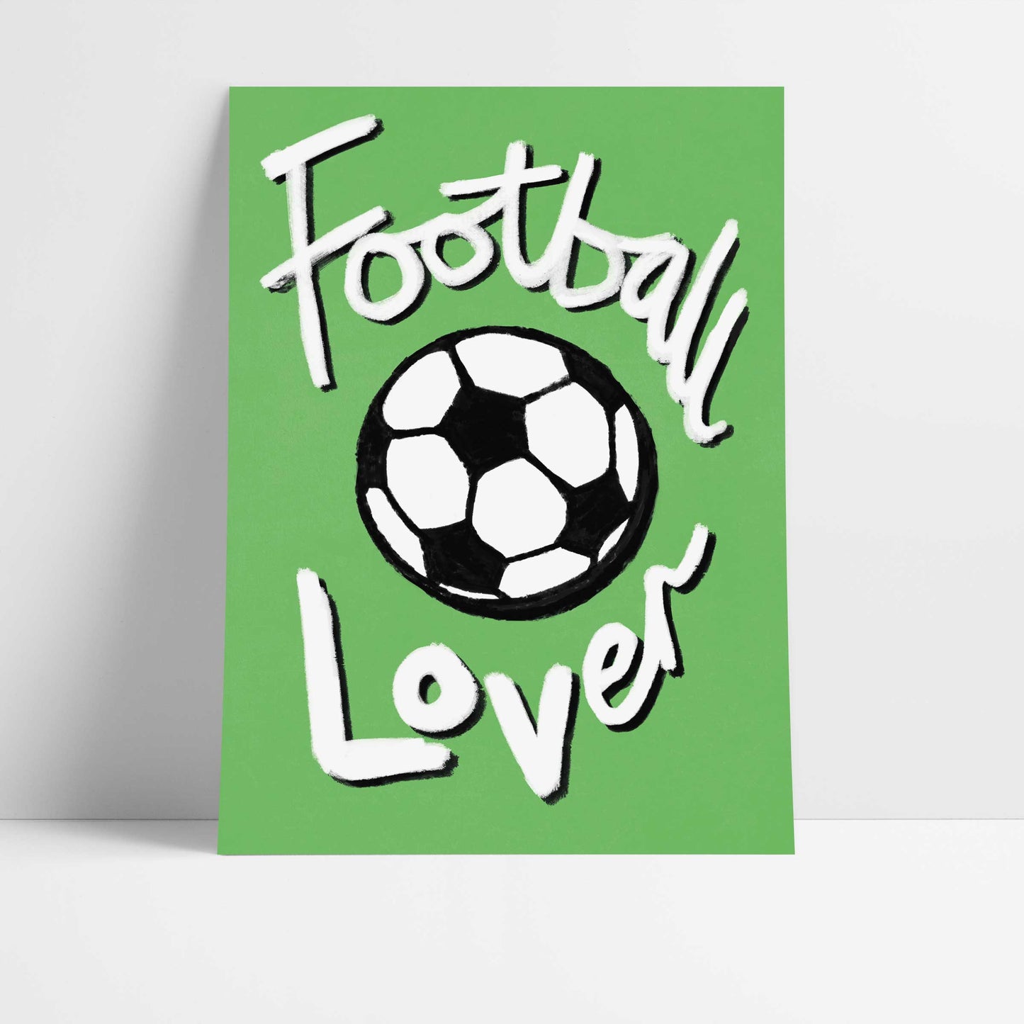 Football Lover Print - Green, White, Black Fine Art Print