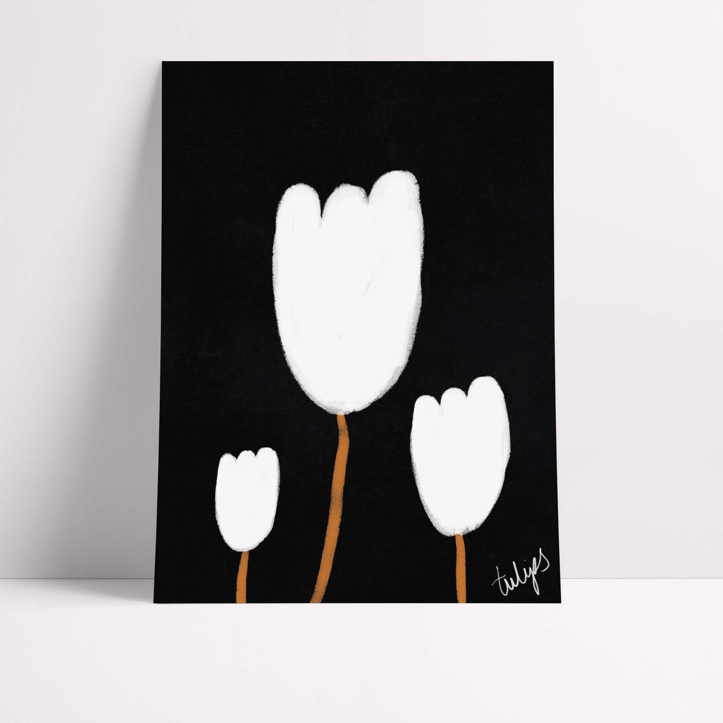 Tulips Print - Black, White Fine Art Print